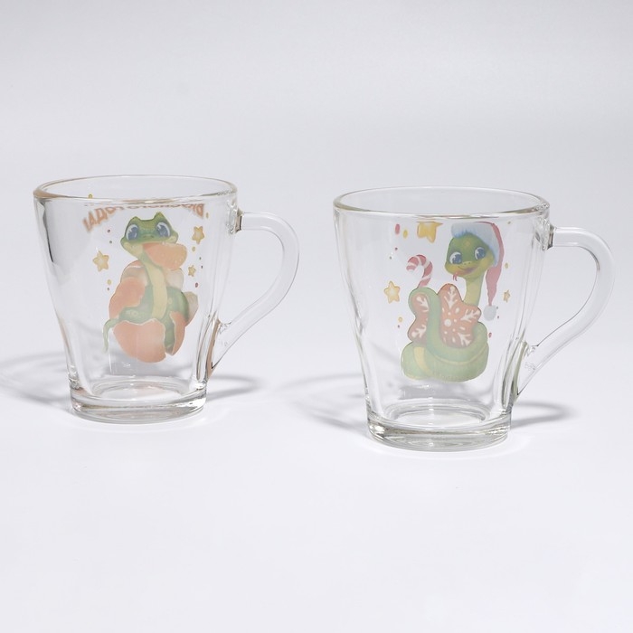 Набор стеклянных кружек "Змея", 2 шт