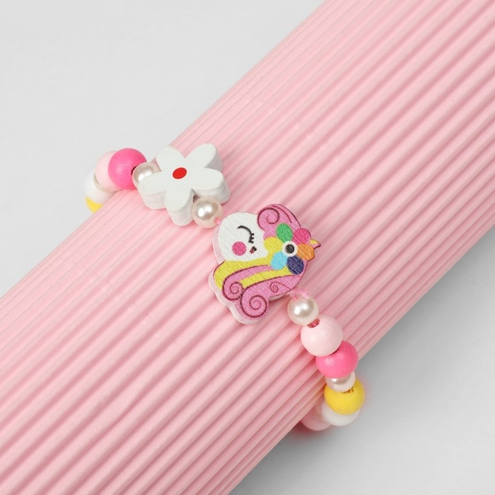 Браслет детский «Выбражулька» единорожка с цветком, цветной Браслет детский «Выбражулька» единорожка с цветком, цветной