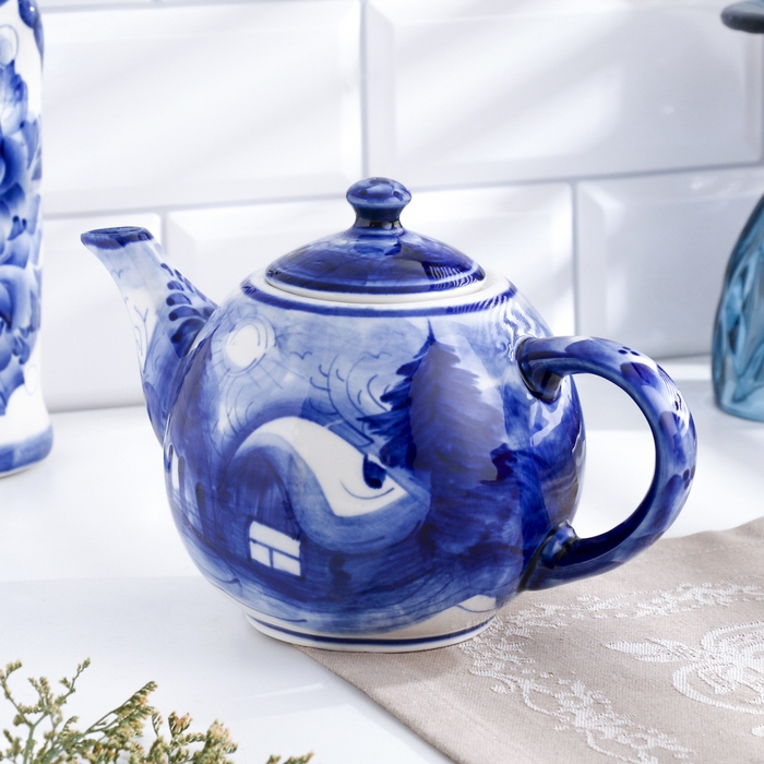 Чайник Чайник "Шар", сюжет, гжель