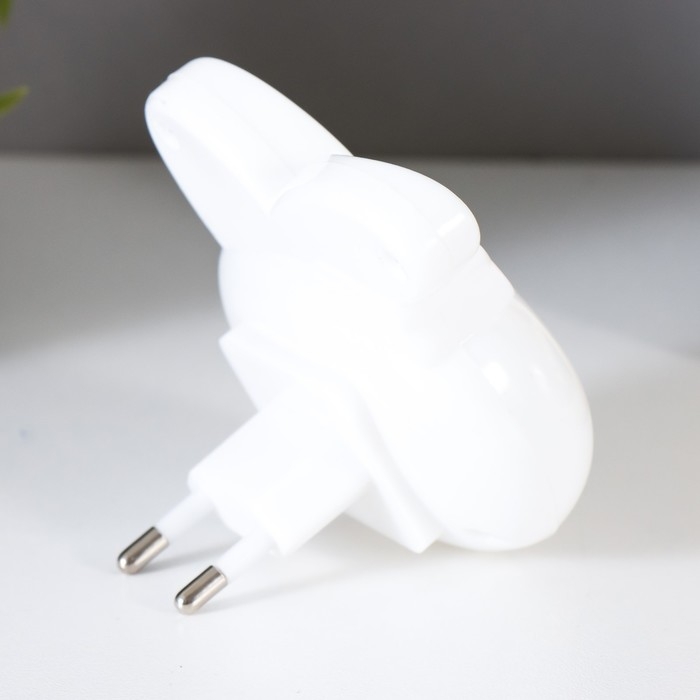 Ночник Ночник "Зайчик с бантом" LED белый 8х7х8 см RISALUX