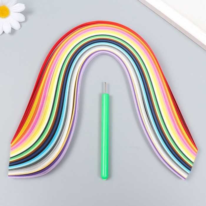 Набор для квиллинга 260 полосок ширина 0,7 см длина 38 см, инструмент Набор для квиллинга 260 полосок ширина 0,7 см длина 38 см, инструмент "Разноцветные"