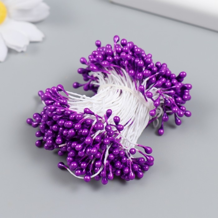 Тычинки для цветов Тычинки для цветов "Капельки глянец фиолет" набор 300 шт длина 6 см