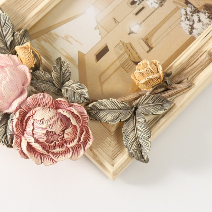 Фоторамка полистоун 10х15 см Фоторамка полистоун 10х15 см "Древовидные пионы" 16,1х3,7х24,1 см