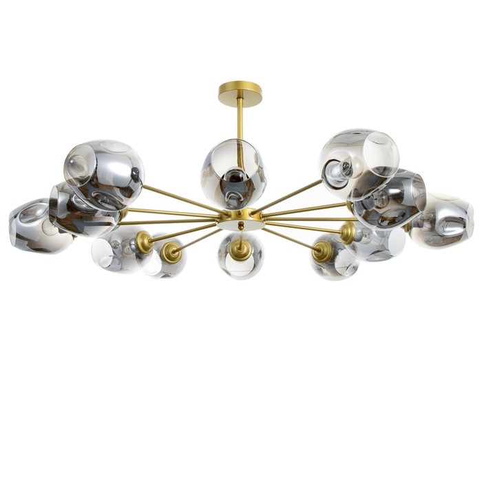 Люстра Люстра "Мурано" 12хЕ27 60Вт золото дымчатый 105х105х35см BayerLux