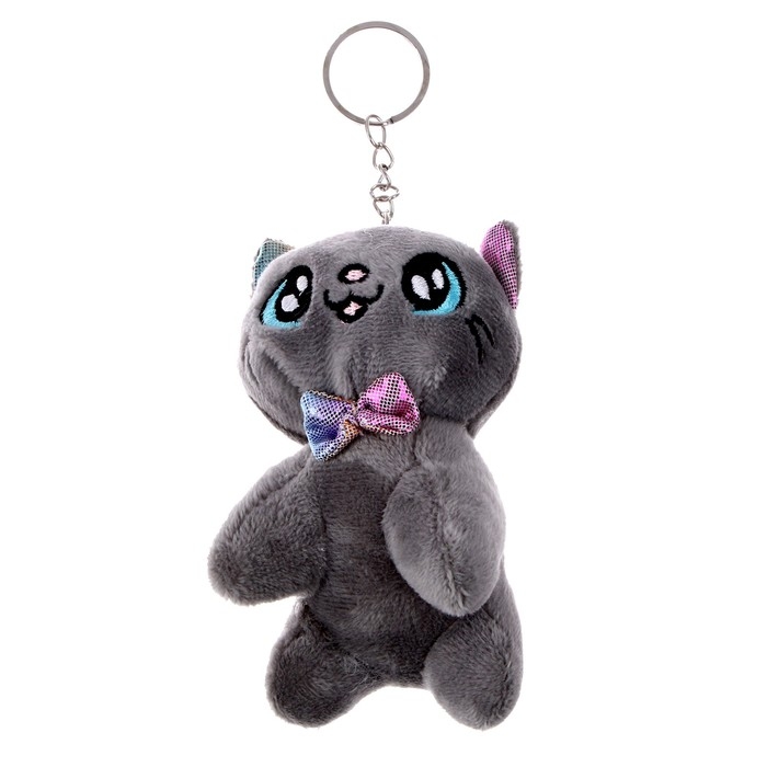 Мягкая игрушка &laquo;Кот с бабочкой&raquo;, на брелоке, 10 см, цвета МИКС