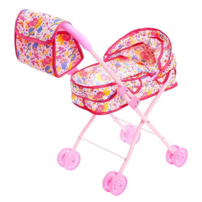 Коляска для кукол с сумкой «Русалка» универсальная, металлический каркас Коляска для кукол с сумкой «Русалка» универсальная, металлический каркас