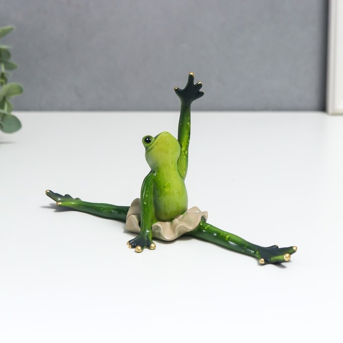 Сувенир полистоун лак  Сувенир полистоун лак "Лягуха балерина - шпагат" 11х7х20 см