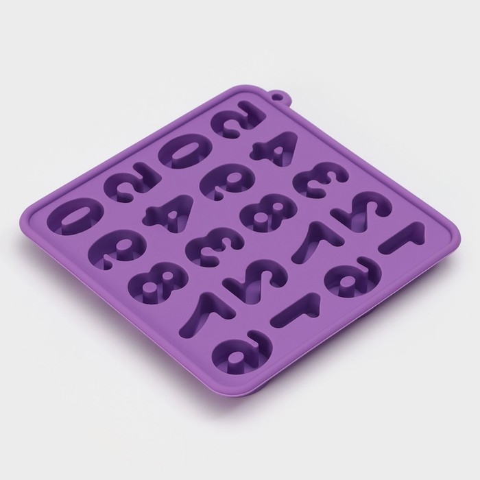 Форма для кондитерских украшений Доляна «Цифры», силикон, 16×16×2 см, 20 ячеек (2,9×2,2 см), цвет МИКС Форма для кондитерских украшений Доляна «Цифры», силикон, 16×16×2 см, 20 ячеек (2,9×2,2 см), цвет МИКС