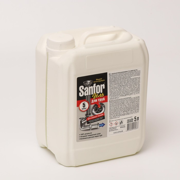 Чистящее средство для труб Sanfor, сложные засоры, 5 л Чистящее средство для труб Sanfor, сложные засоры, 5 л