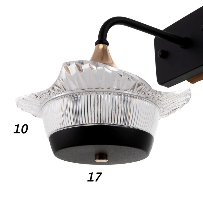 Бра 1696/1 LED 24Вт 3000-6000К черно-золотой 21х29х28 см