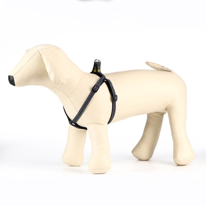 Шлейка Шлейка "Джинс", чёрный подклад, ширина 1 см, ОШ 25-40 см, ОГ 25-40 см