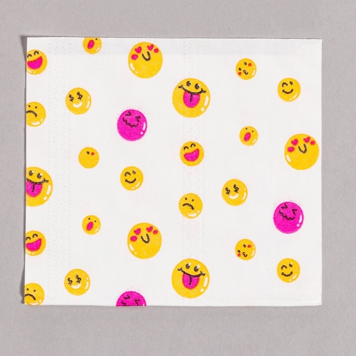 Салфетки бумажные Салфетки бумажные "Смайл", 60 шт в пакете, трёхслойные