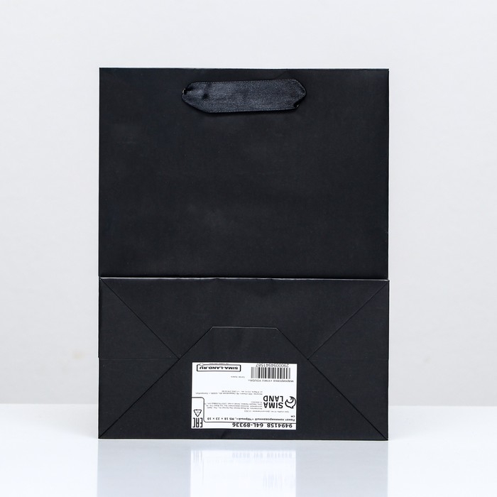 Пакет ламинированный «Чёрный», 18 х 23 х 10 см