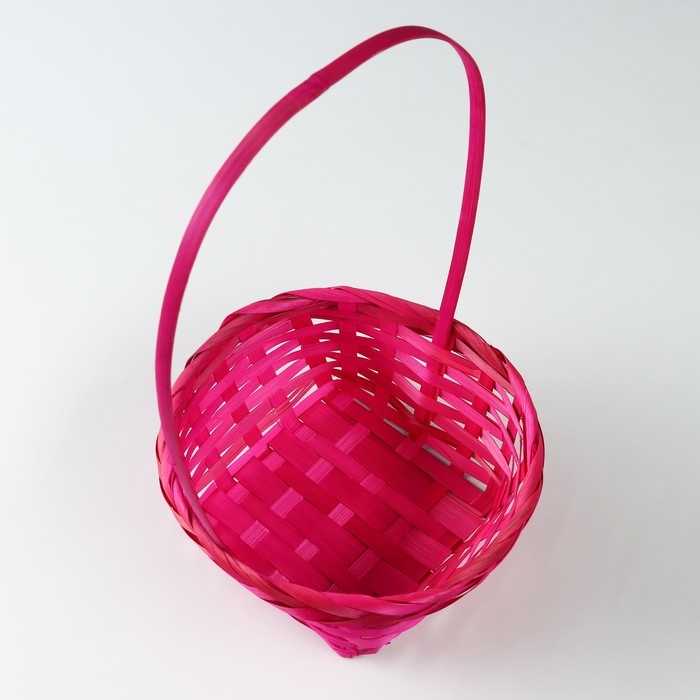 Набор корзин плетеных, D19x9/32 см, D22x9,5/34 см, D25x10/36 см, 3шт, розовые, бамбук Набор корзин плетеных, D19x9/32 см, D22x9,5/34 см, D25x10/36 см, 3шт, розовые, бамбук