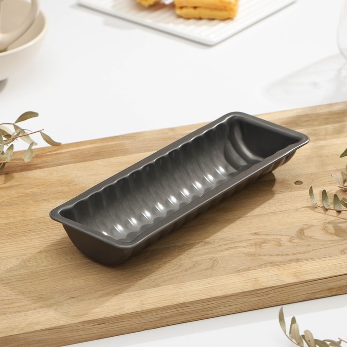 Форма для выпечки &laquo;Жаклин. Рулет&raquo;, 26&times;9&times;3,5 см, антипригарное покрытие, цвет чёрный