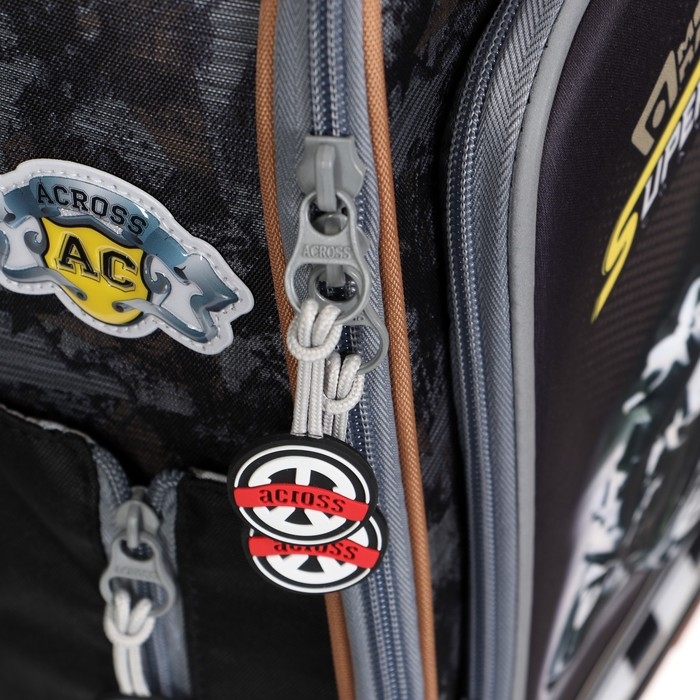 Рюкзак каркасный 35 х 26 х 14 см, Across HK22, наполнение: мешок, пенал, синий HK22-4 Рюкзак каркасный 35 х 26 х 14 см, Across HK22, наполнение: мешок, пенал, синий HK22-4