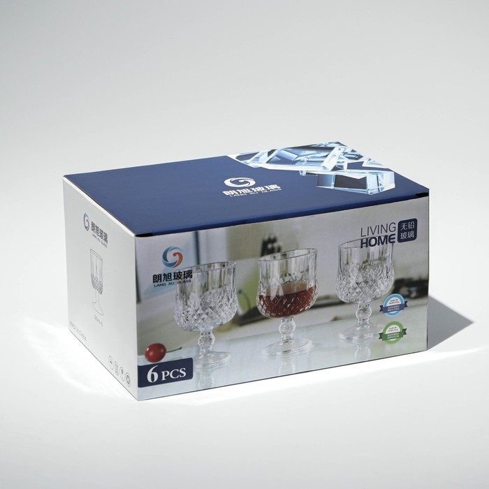 Набор фужеров, стеклянный, d=7.3 см, h=12 см, 205 мл, 6 шт Набор фужеров, стеклянный, d=7.3 см, h=12 см, 205 мл, 6 шт