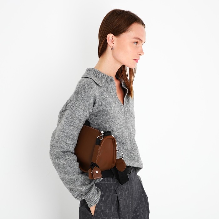 Сумка кросс-боди на молнии, цвет коричневый Сумка кросс-боди на молнии, цвет коричневый