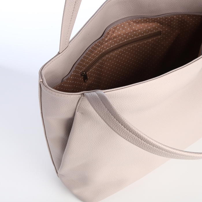 Сумка женская на молнии, цвет серый