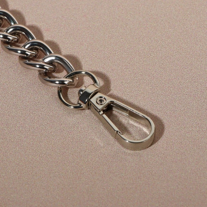 Ручка для сумки, бамбук, с цепочками и карабинами, 60 см, цвет серебряный Ручка для сумки, бамбук, с цепочками и карабинами, 60 см, цвет серебряный