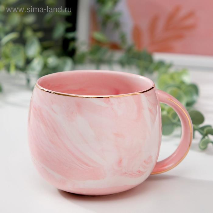 Кружка керамическая &laquo;Будь яркой каждый день&raquo;, 350 мл, цвет розовый мрамор