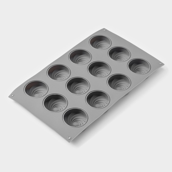 Форма для выпечки и муссовых десертов KONFINETTA «Шарм», 29,5×17,2 см, 12 ячеек (5×2,2 см), цвет серый Форма для выпечки и муссовых десертов KONFINETTA «Шарм», 29,5×17,2 см, 12 ячеек (5×2,2 см), цвет серый