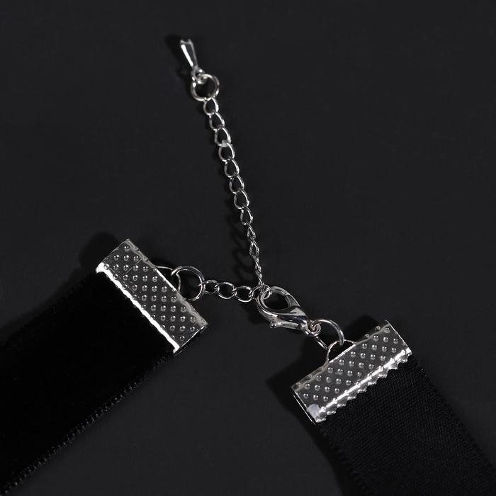 Чокер «Стразинка» кружок, цвет белый в серебре, 33 см Чокер «Стразинка» кружок, цвет белый в серебре, 33 см