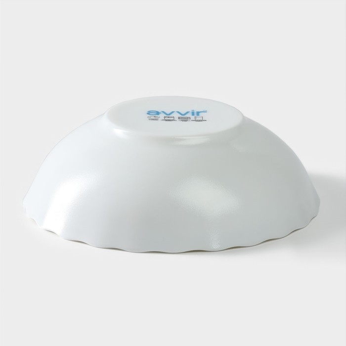 Тарелка глубокая Avvir «Лист папоротника», 600 мл, d=17,5 см, стеклокерамика, цвет белый Тарелка глубокая Avvir «Лист папоротника», 600 мл, d=17,5 см, стеклокерамика, цвет белый