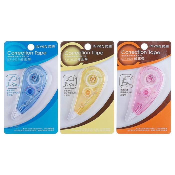 Корректор-лента, 10 м х 5 мм, INYAN, на блистере, МИКС Корректор-лента, 10 м х 5 мм, INYAN, на блистере, МИКС