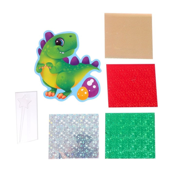 Аппликация фольгой «Динозаврик» Аппликация фольгой «Динозаврик»