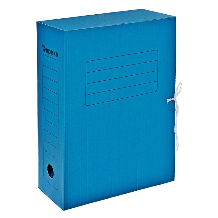 Папка архивная с завязками,микрогофрокартон, 100мм, синий, до 900л. Папка архивная с завязками,микрогофрокартон, 100мм, синий, до 900л.