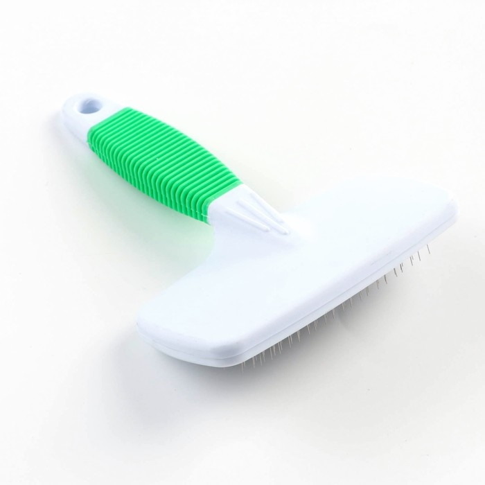 Пуходерка  Пуходерка "Риф" без капель большая, резиновая ручка, 12 х 15 см, зелёно-белая