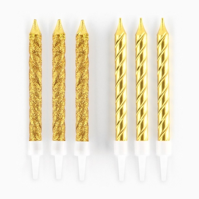 Свечи для торта, &laquo;С днем рождения&raquo;, 6 шт., 7,5 х 0,5 см