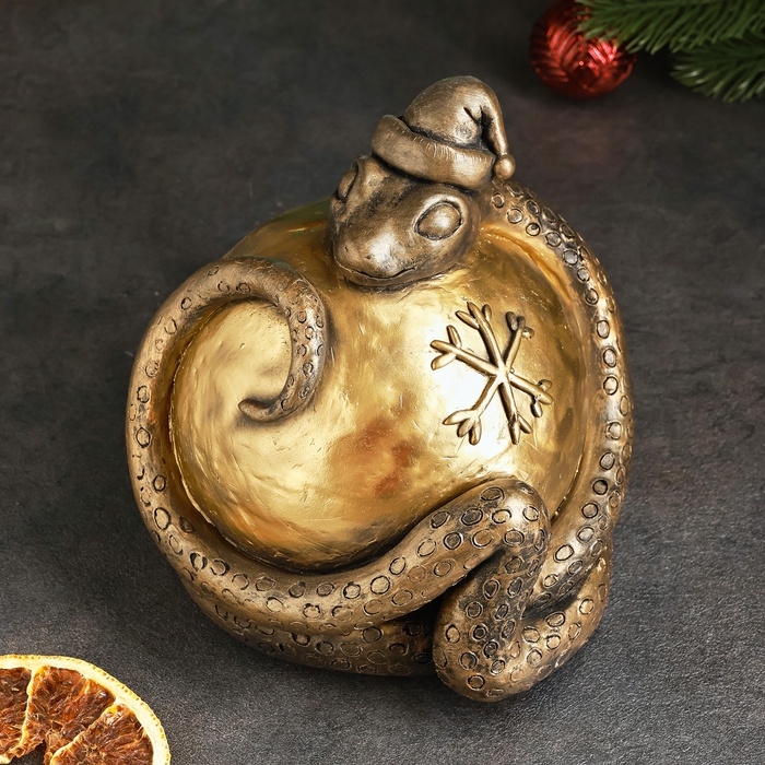 Копилка  Копилка "Змея с шаром" 16х16х15см, золото