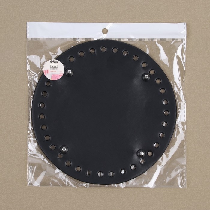 Донце для сумки, с ножками, круглое, d = 18 см, цвет чёрный/серебряный Донце для сумки, с ножками, круглое, d = 18 см, цвет чёрный/серебряный