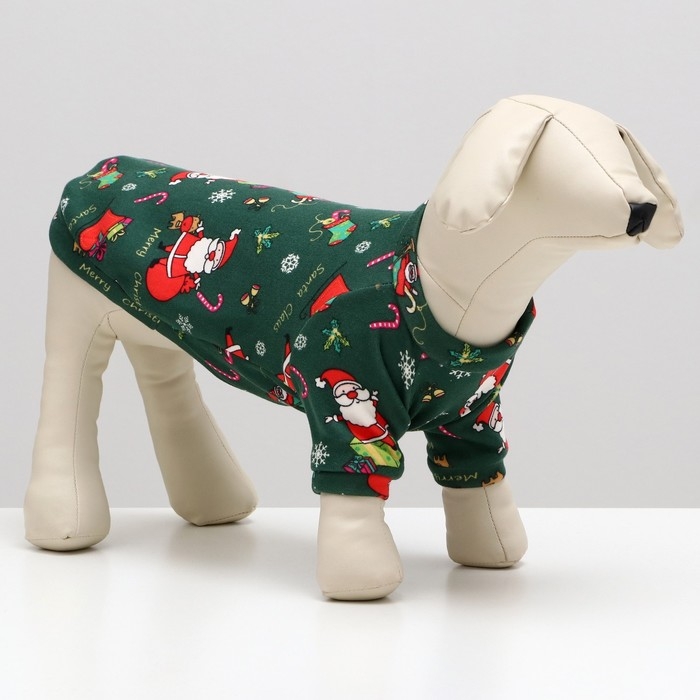 Новый год. Кофта новогодняя для животных  Новый год. Кофта новогодняя для животных "Подарки", размер S, зелёный (ДС 26, ОШ 22, ОГ 34 см)