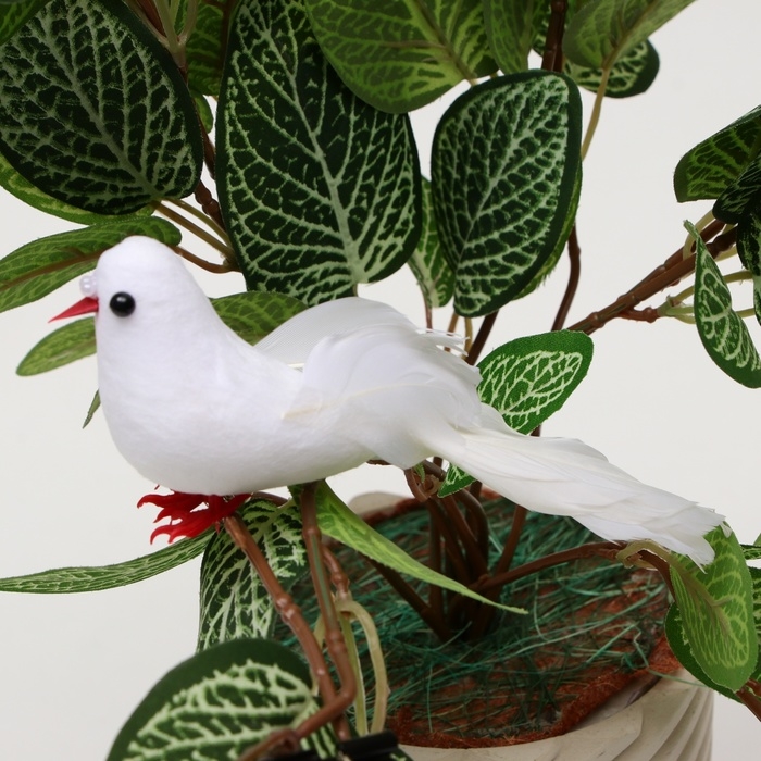 Птичка для декора и флористики, на прищепке, белая, пластиковая, 1шт., 8 х 8 см Птичка для декора и флористики, на прищепке, белая, пластиковая, 1шт., 8 х 8 см