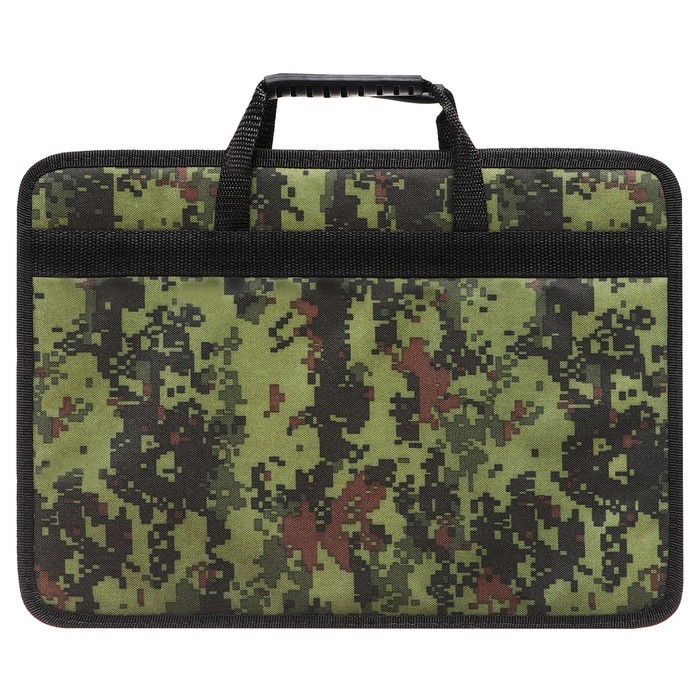 Папка с ручками текстильная, А4, 365 х 260 х 50 мм, 2С13 "Тихвин", каркасная, "Пиксели"