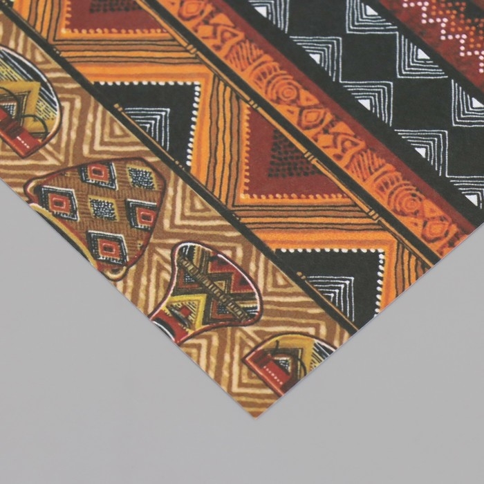 Бумага для скрапбукинга двусторонняя Бумага для скрапбукинга двусторонняя "Африка" плотность 180 гр набор 10 шт 15,5х17 см