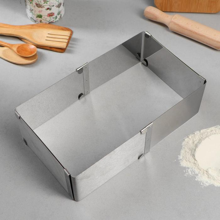 Форма для выпечки с регулировкой размера «Квадратная», h-8,5 см, 16х16 - 28х28 см Форма для выпечки с регулировкой размера «Квадратная», h-8,5 см, 16х16 - 28х28 см