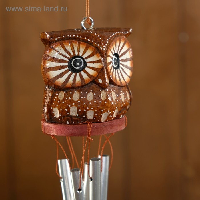 Музыка ветра Музыка ветра "Пятнистая сова" дерево, металл 5х5х40 см