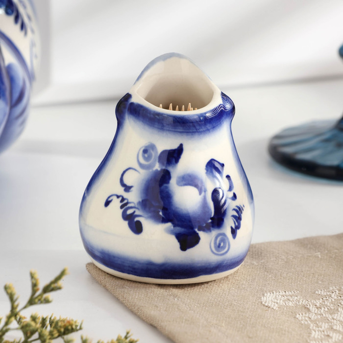 Подставка под зубочистки «Еж», гжель Подставка под зубочистки «Еж», гжель