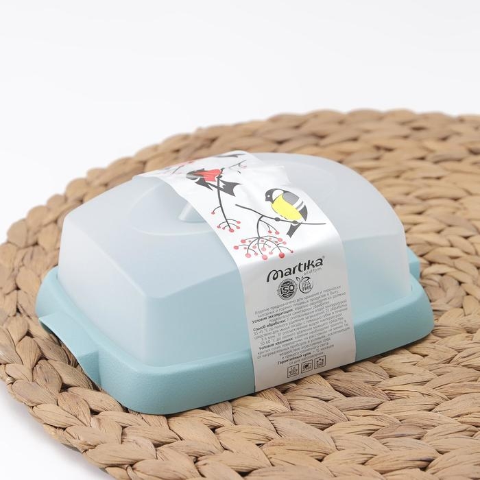 Маслёнка «Таира», пластиковая, 16,5×12 см, цвет бирюзовый Маслёнка «Таира», пластиковая, 16,5×12 см, цвет бирюзовый