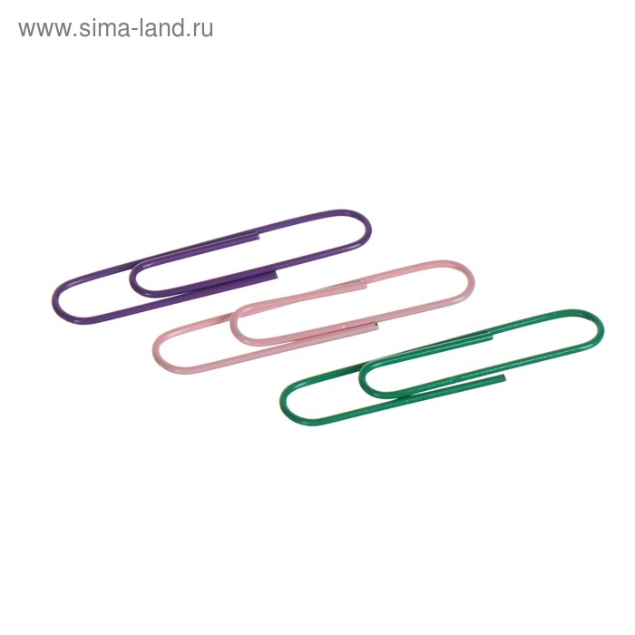 Скрепки канцелярские GLOBUS, 50 шт., 50 мм, цветные Скрепки канцелярские GLOBUS, 50 шт., 50 мм, цветные