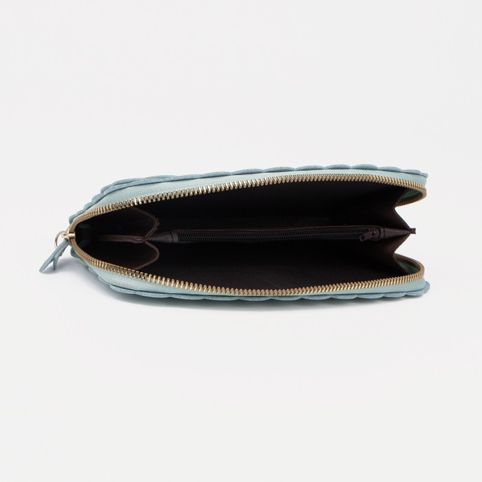 Кошелёк женский на молнии, цвет голубой