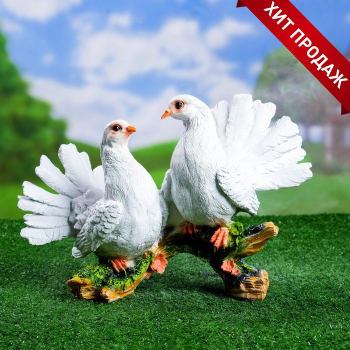 Садовая фигура Садовая фигура "Голуби на коряге" 18х37х25см