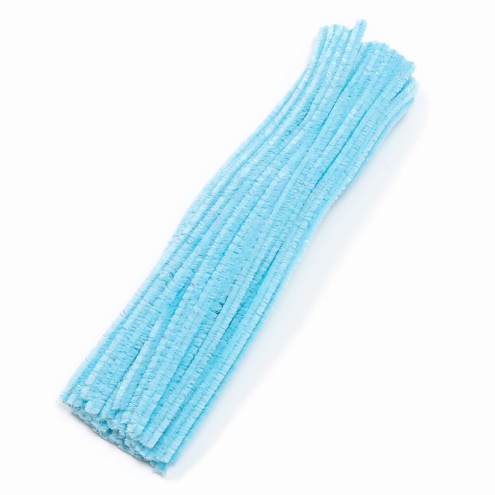 Проволока синельная набор 50 шт., голубого цвета, 30 см Проволока синельная набор 50 шт., голубого цвета, 30 см