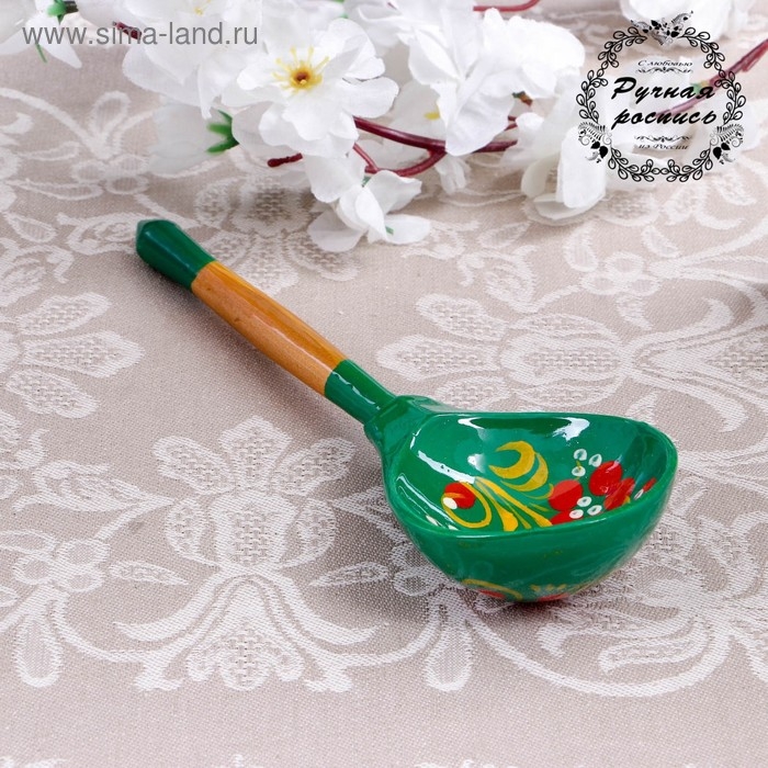 Ложка &laquo;Зеленушка&raquo;, столовая, 19&times;6 см, хохлома, микс