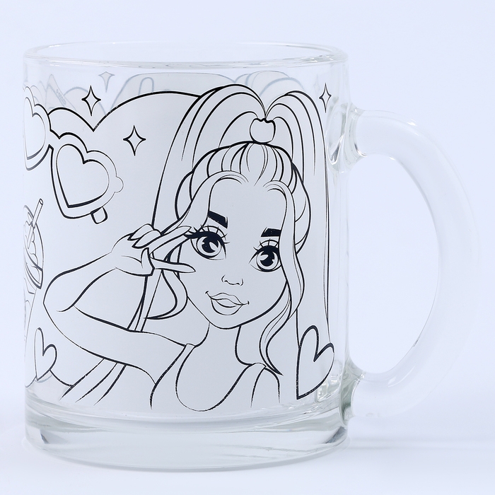 Кружка для росписи «Браслетик модницы», 6 акриловых красок, кисточка, комплект украшений Кружка для росписи «Браслетик модницы», 6 акриловых красок, кисточка, комплект украшений