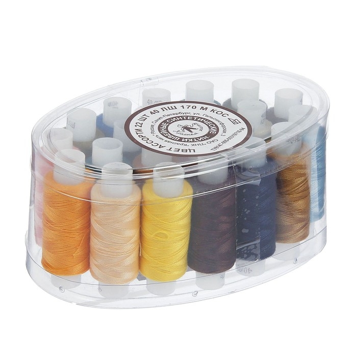 Набор ниток 40ЛШ, 170 м, 22 шт, цвет МИКС Набор ниток 40ЛШ, 170 м, 22 шт, цвет МИКС